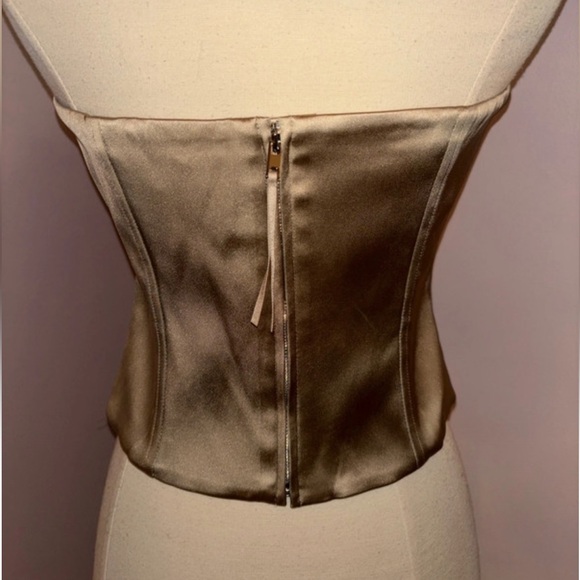 Aritzia Ten Castle Satin Bustier Wicker Tan - Picture 3 of 3